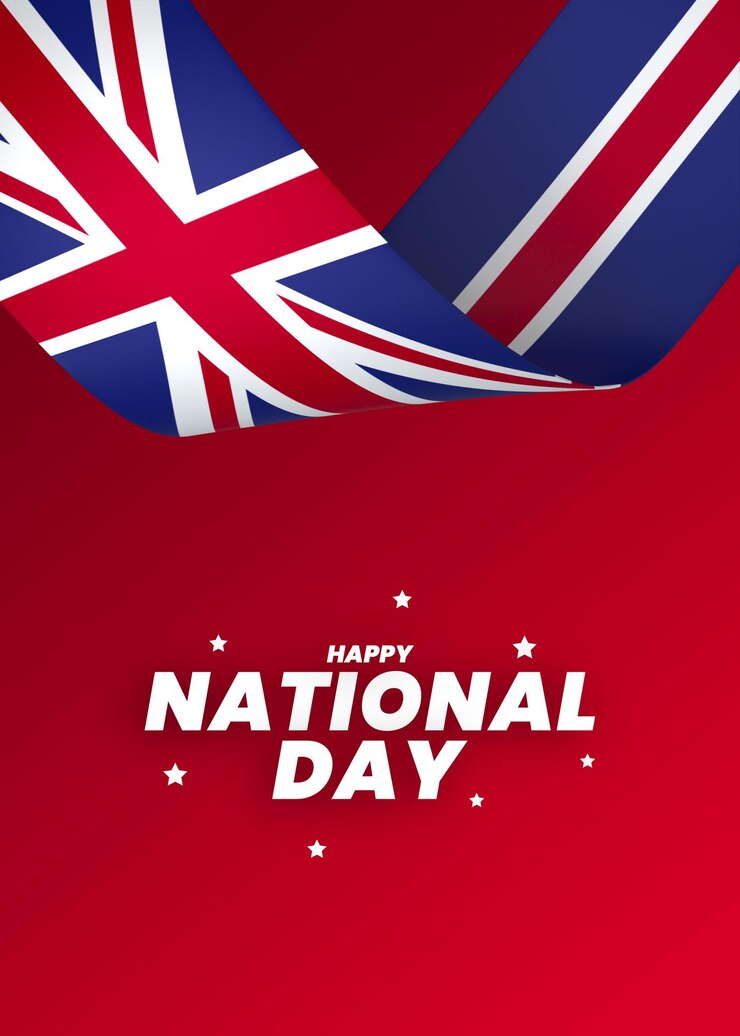 United Kingdom flag element design national independence day banner ribbon psd