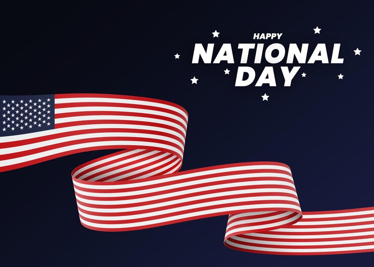 United States flag design national independence day banner editable text and background