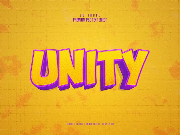 Unity effetto testo premium completamente modificabile