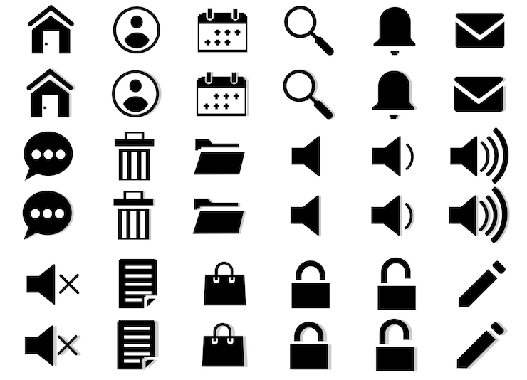 PSD universal icon pack kalender vergrößerungsglas glockenordner amp more für apps benutzeroberflächen-design amp admin pack