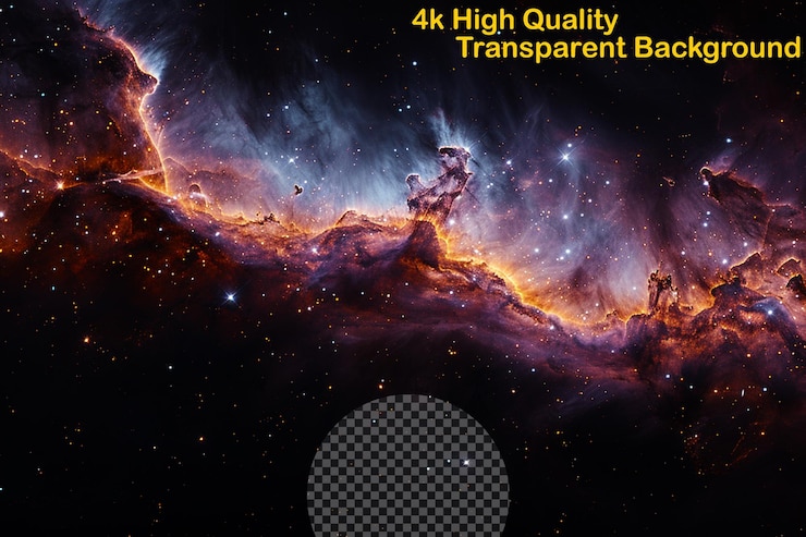 PSD el universo es un astromosaico donde la miríada de colores en el fondo transparente