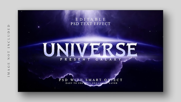 PSD universum vorhanden galaxie filmtitel texteffekt