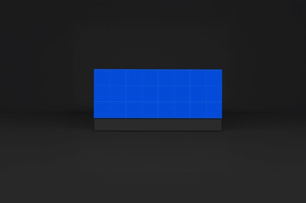 Uno schermo moderno con schermo blu e cornice nera per la vetrina del prodotto