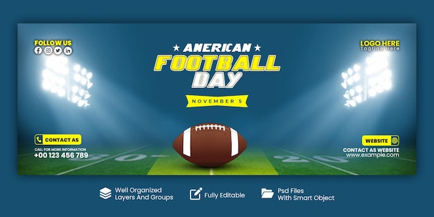 uno schermo per la stagione di football americano con uno sfondo blu