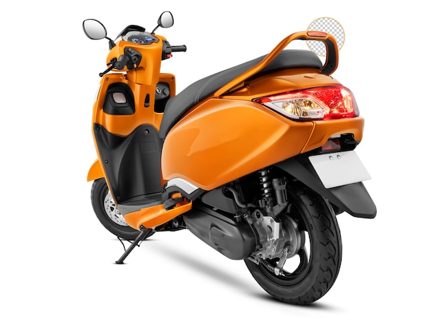 Uno scooter arancione o scooty su sfondo trasparente