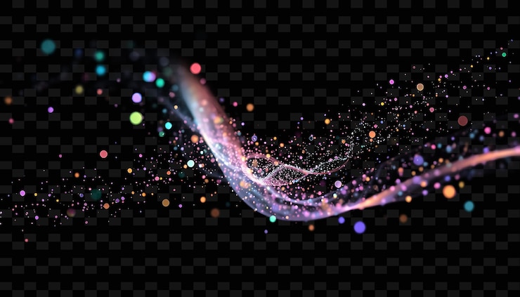 PSD uno sfondo astratto colorato con particelle e stelle