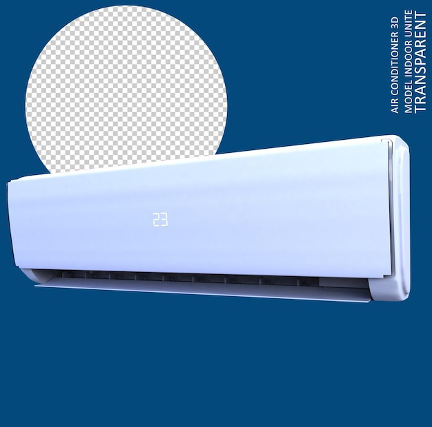 Uno sfondo blu con un condizionatore d'aria bianco che dice aria condizionata.