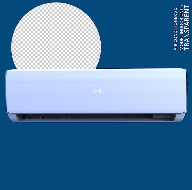 Uno sfondo blu con un condizionatore d'aria bianco che dice "una condizione dell'aria".