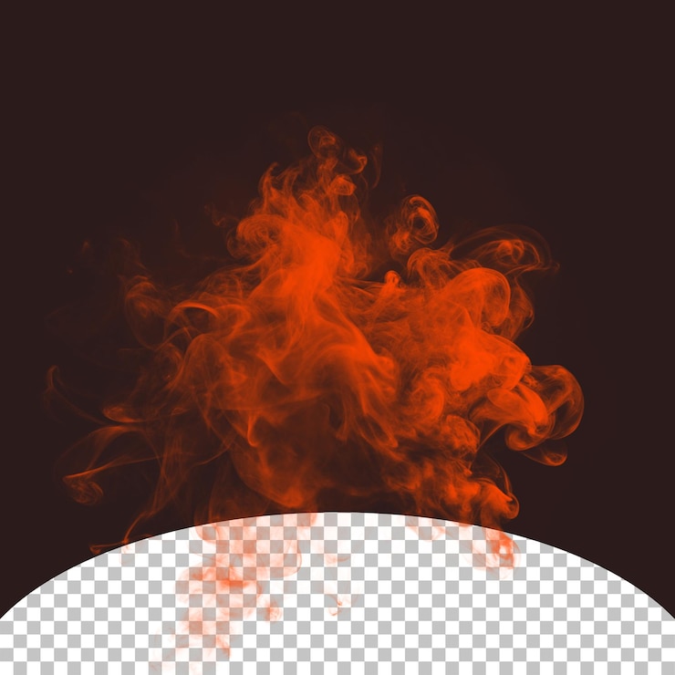 PSD uno sfondo chiaro isola l'effetto di fumo rosso realistico