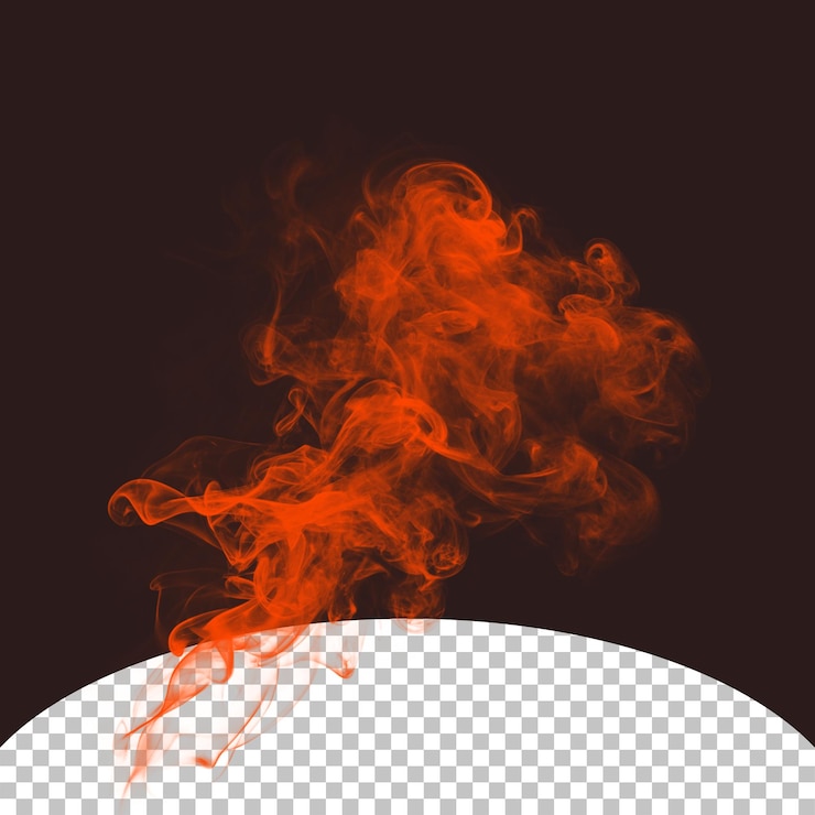 PSD uno sfondo chiaro isola l'effetto di fumo rosso realistico