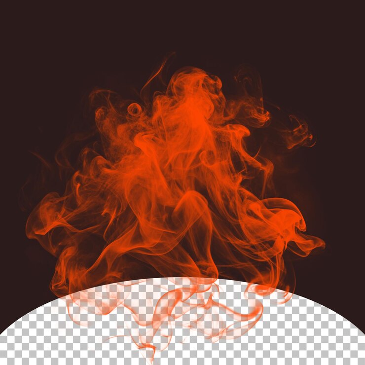PSD uno sfondo chiaro isola l'effetto di fumo rosso realistico