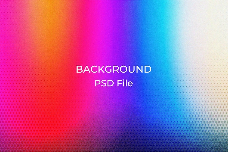 PSD uno sfondo colorato con uno sfondo colore con le parole retroilluminate su di esso