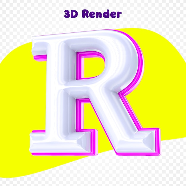 uno sfondo giallo e verde con un'immagine di una lettera 3D r