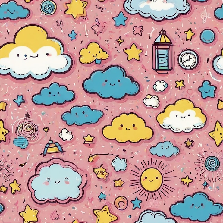 PSD uno sfondo rosa con le parole hello hello kitty e il sole