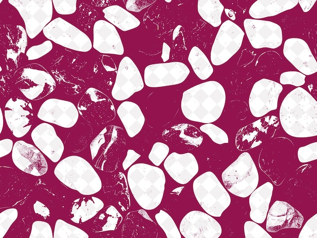 uno sfondo rosa con rocce bianche e rosa e macchie bianche