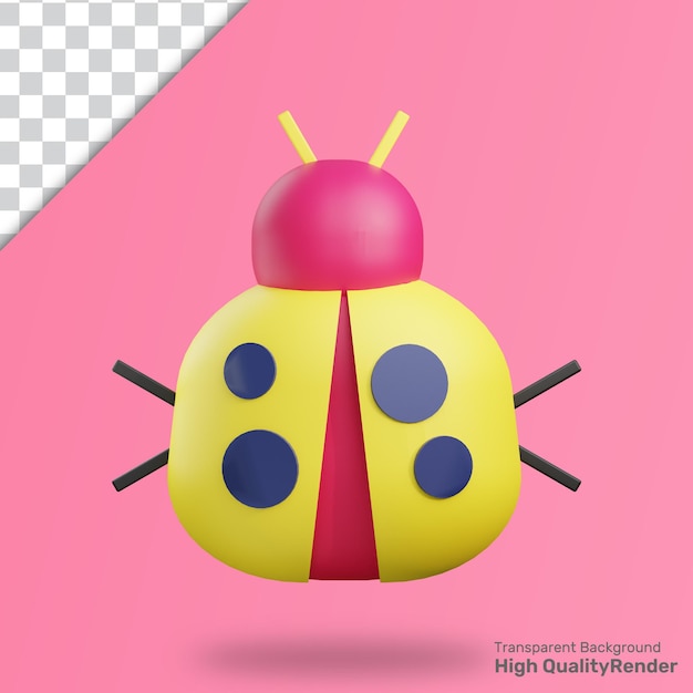 Uno sfondo rosa con sopra una coccinella.