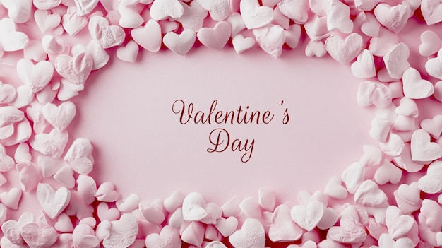 uno sfondo rosa con una cornice che dice il giorno di San Valentino