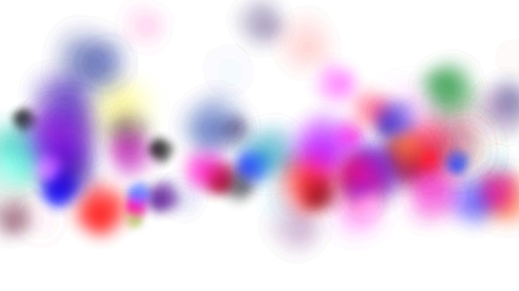 PSD uno sfondo sfocato di cerchi colorati con uno sfondo bianco