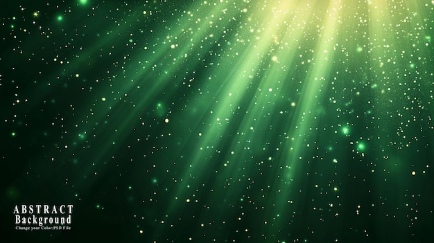 uno sfondo verde con fiocchi di neve e stelle