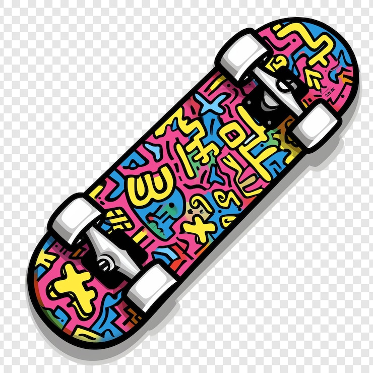 PSD uno skateboard con la parola wm sopra