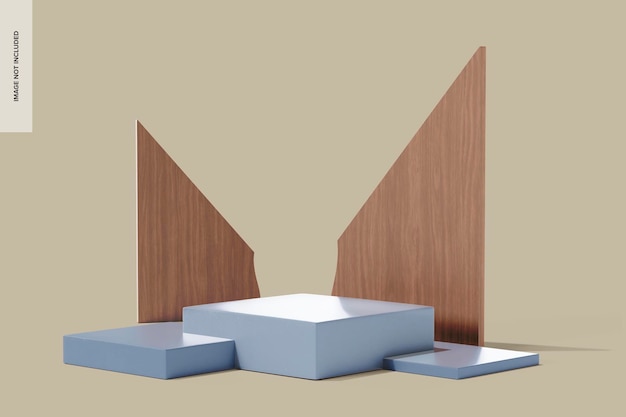 Unregelmäßige Holzkulisse Mockup, Vorderansicht