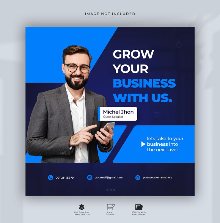 PSD unternehmens-business-post in sozialen medien oder instagram-post-design