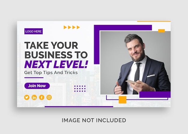 Unternehmens-Webinar-YouTube-Thumbnail- oder Web-Banner-Vorlage