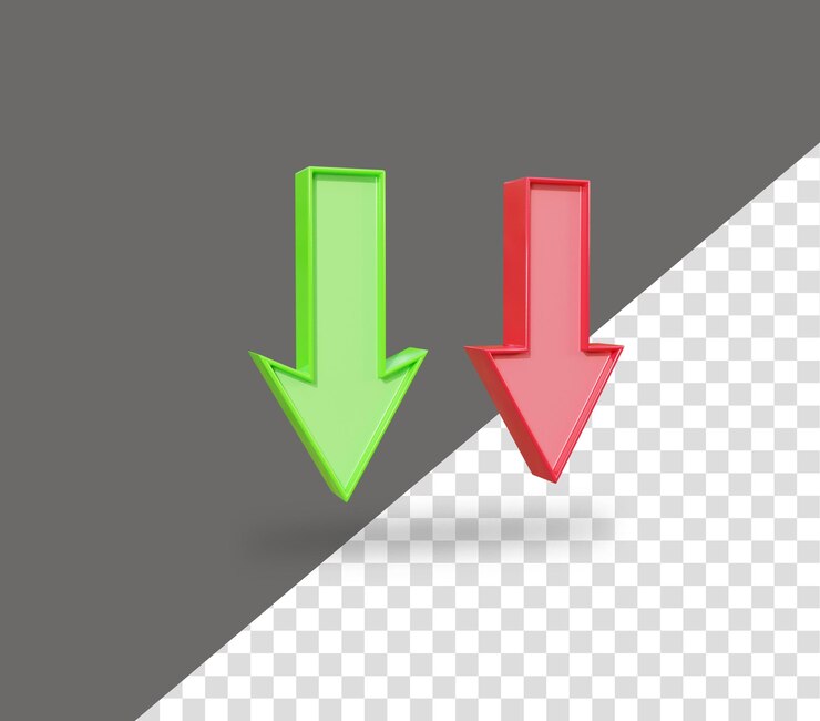 PSD unternehmenswachstumsrate mit 3d-pfeil anzeigen