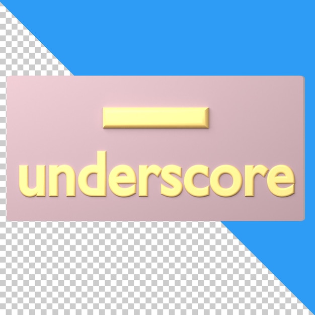 Unterstrich-Symbol isoliert auf dem transparenten Hintergrund