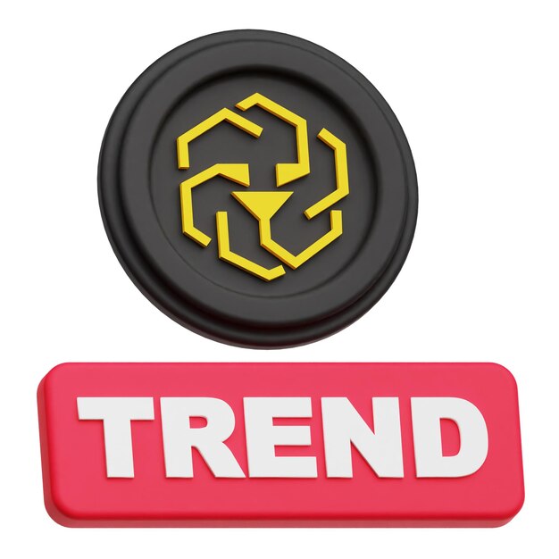 UNUS SED LEO Krypto-Token 3D-Symbol isoliert auf weißem Hintergrund