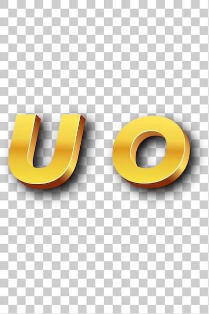 PSD uo gold-logo-symbol isolierter weißer hintergrund transparent