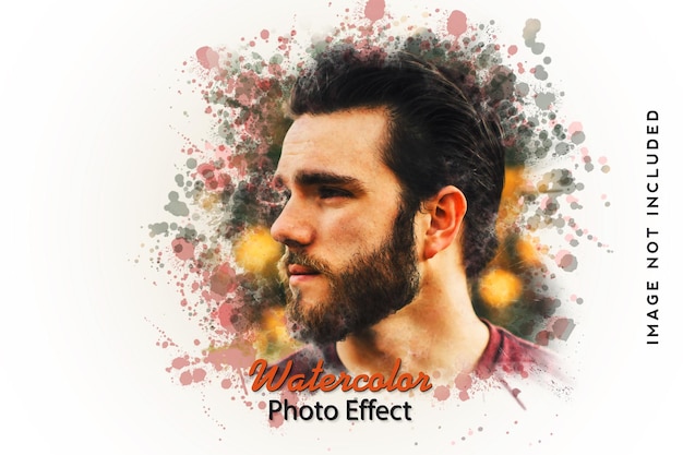 Uomini Acquerello pennello foto Effetto cornice Photoshop Psd