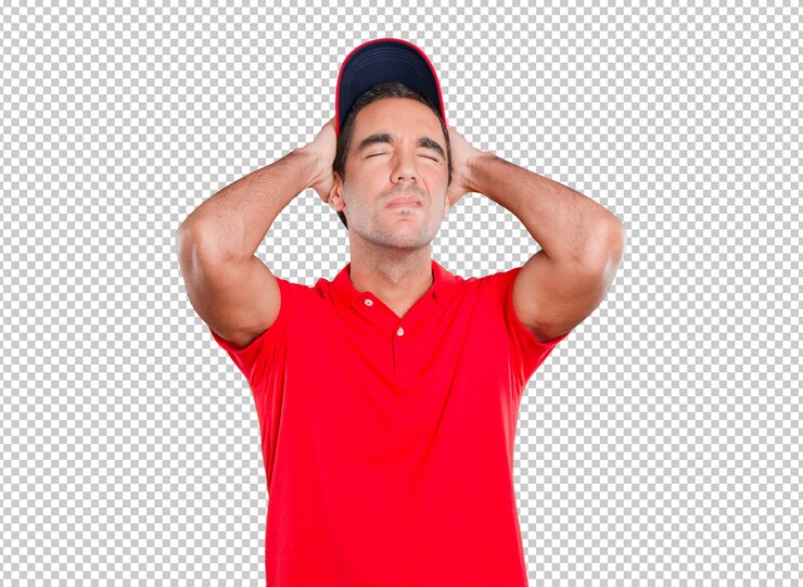 PSD uomo di consegna stressato