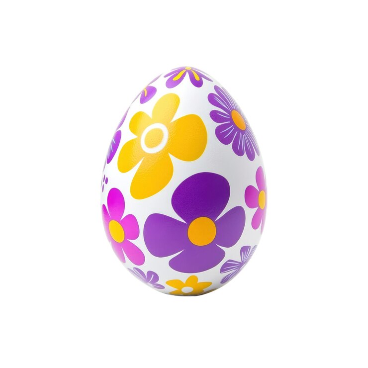 Uova di Pasqua colorate con disegni floreali