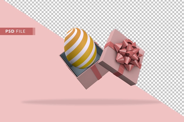 Uova di Pasqua colorate e confezione regalo rosa