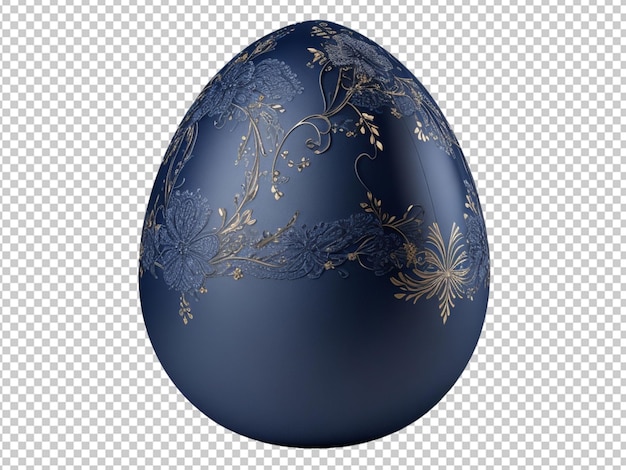 Uovo di Pasqua blu e nero elegante 3d