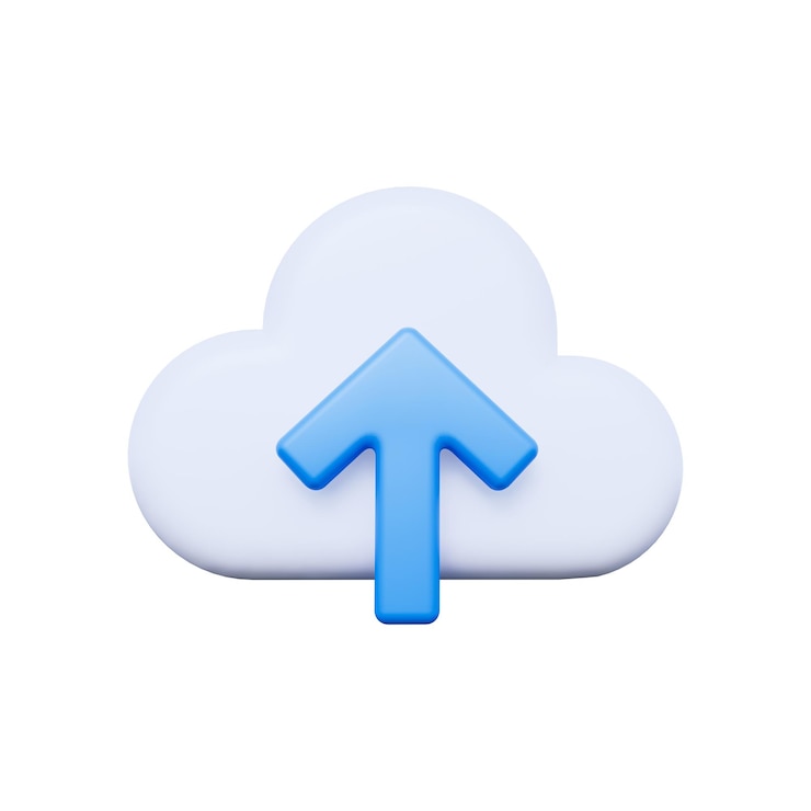 PSD upload cloud 3d icon