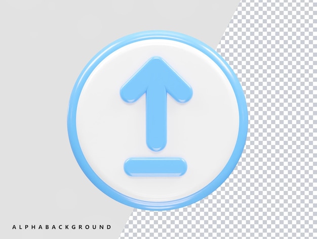 upload icon 3d rendering illustration element