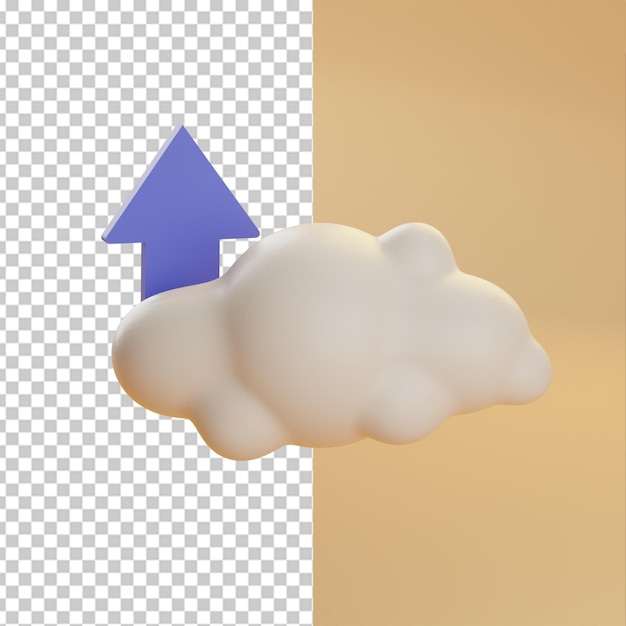 Upload na nuvem baixar ilustração de renderização 3d