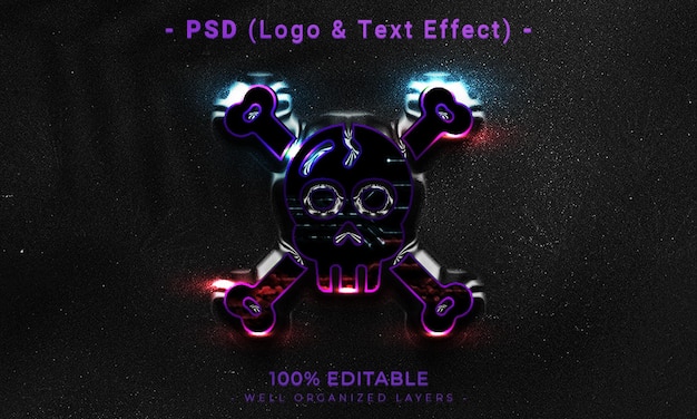 Upravitelný 3D model loga a textu se stylem efektu s tmavým abstraktním pozadím