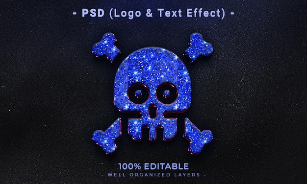 Upravitelný 3D model loga a textu se stylem efektu s tmavým abstraktním pozadím