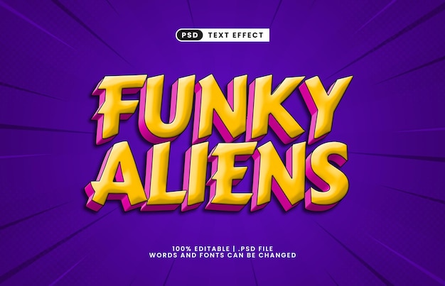 Upravitelný textový efekt Funky mimozemšťané se stylem mimozemského a herního textu