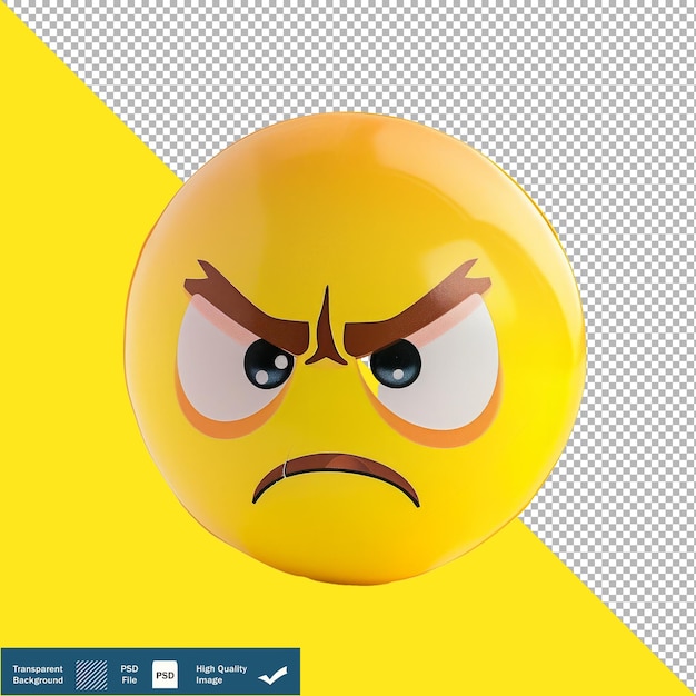 PSD upset face emoji em fundo transparente png