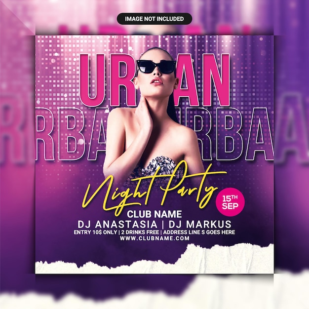 Urban night club party flyer oder social media post