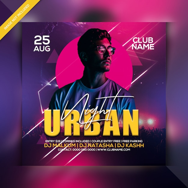 Urban night party flyer