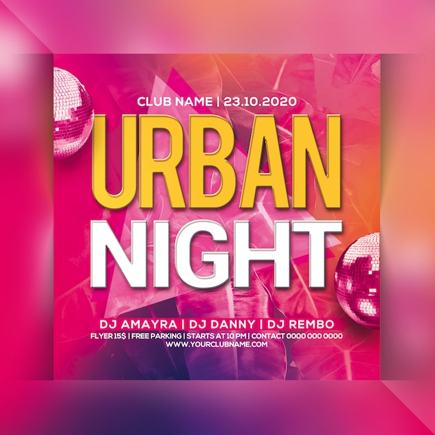 Urban night party flyer