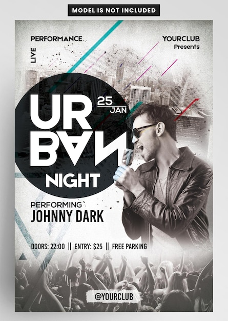 PSD urban night party urban party nightclub dj veranstaltungsflyer-design