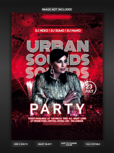 Urban sounds party flyer vorlage