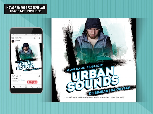 Urban sounds party flyer