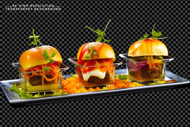 Urban spice sliders apice su hora de comida con urban en un fondo transparente